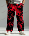 Big & Tall Red Graphic Pants for big men