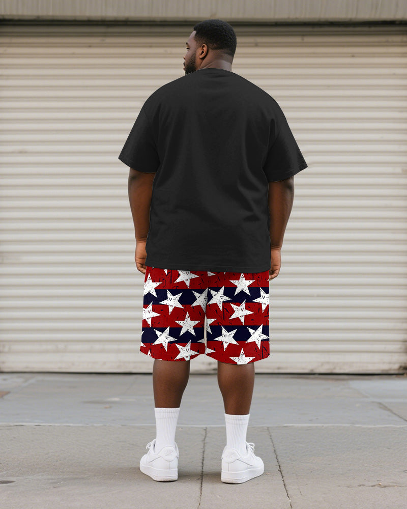 Big & Tall Graphic T-Shirt Shorts Set for big men view 4