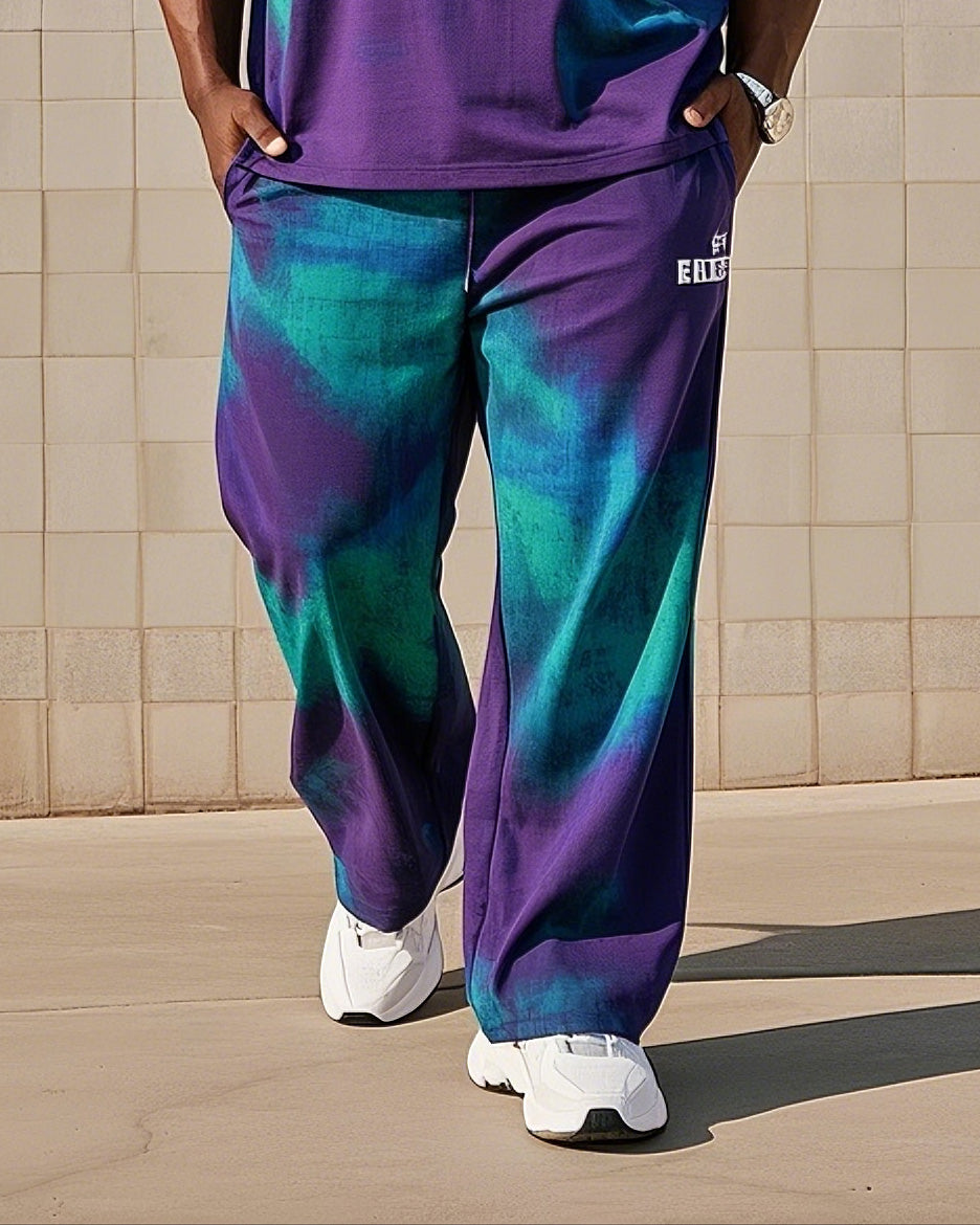 Big & Tall Gradient Streetwear Vest Pants Set for big men view 3