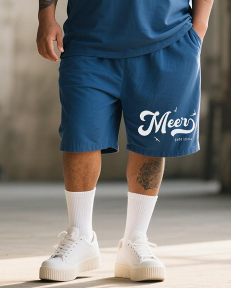 Big & Tall Graphic T-Shirt Shorts Set for big men view 3