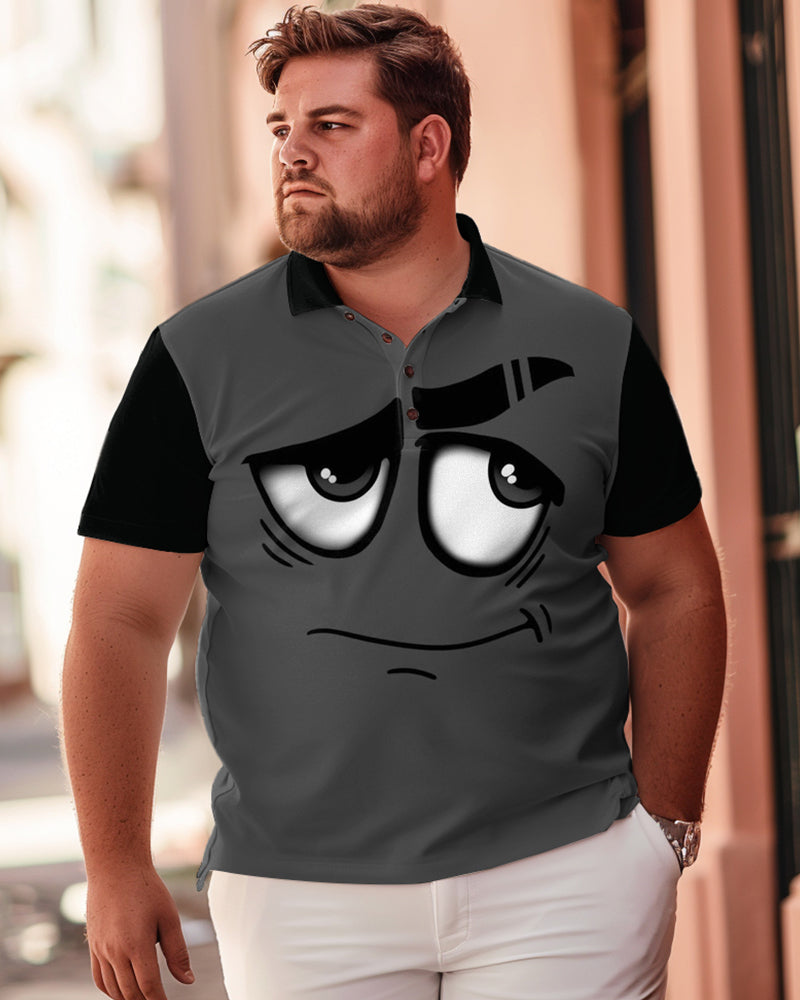 Big & Tall Graphic T-Shirt Shorts Set for big men
