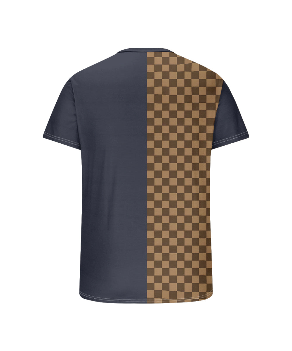 Big & Tall Brown Blue Plaid T-Shirt for big men view 5