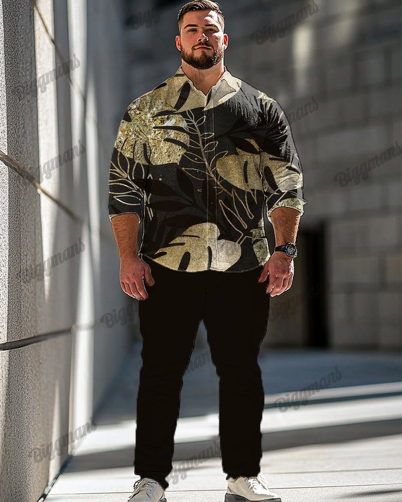 Big & Tall Hawaiian Streetwear T-Shirt Pants Set for big men view 1