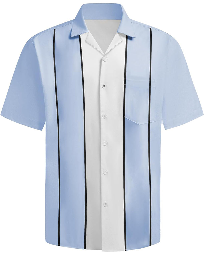 Big & Tall Hawaiian Striped Short Sleeve Shirt for big men view 11