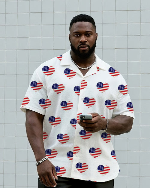 Big & Tall Graphic T-Shirt Shorts Set for big men view 2