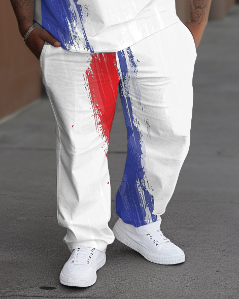 Big & Tall Graphic Graffiti T-Shirt Pants Set for big men view 3