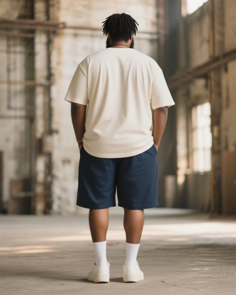 Big & Tall Vintage T-Shirt Shorts Set for big men view 4
