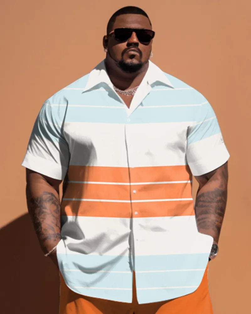 Big & Tall Striped Patchwork Jeans for big men view 2