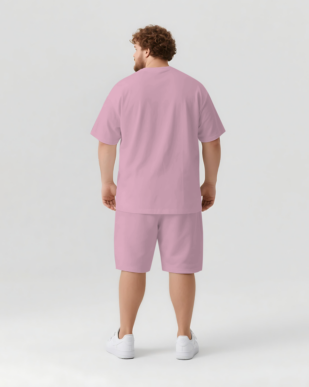 Big & Tall Graphic Streetwear T-Shirt Shorts Set for big men view 3