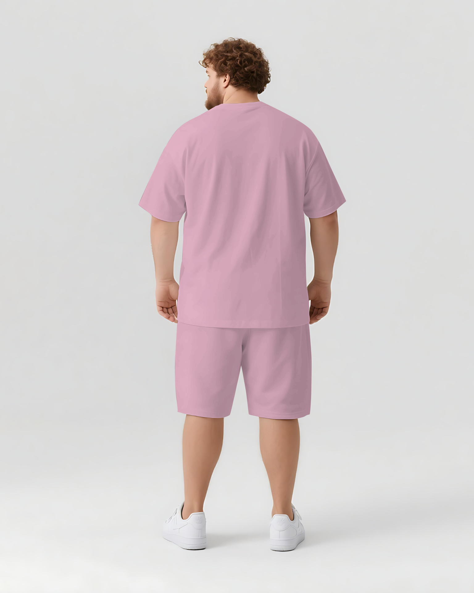 Big & Tall Graphic Streetwear T-Shirt Shorts Set for big men view 3
