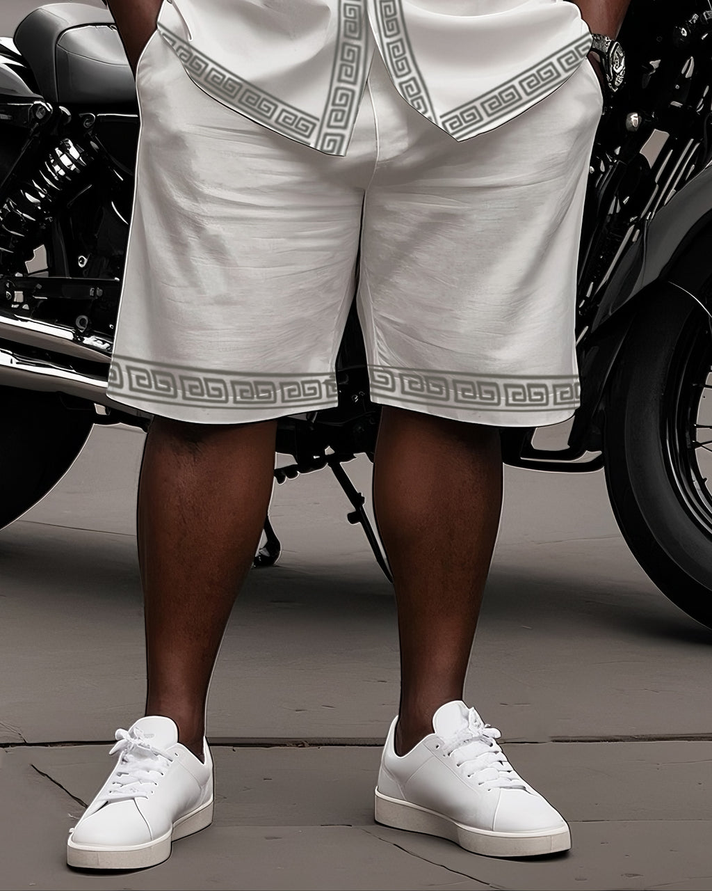 Big & Tall Colorblock T-Shirt Shorts Set for big men view 21