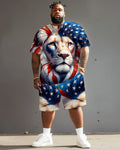Big & Tall Graphic T-Shirt Shorts Set for big men view 2
