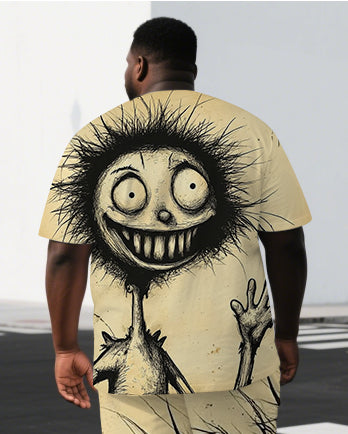 Big & Tall Graphic T-Shirt Shorts Set for big men view 2