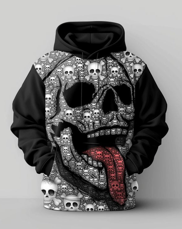 Big & Tall Colorblock Graffiti Hoodie Sweatpants Set for big men view 2