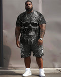 Big & Tall Graphic Streetwear T-Shirt Shorts Set for big men view 1