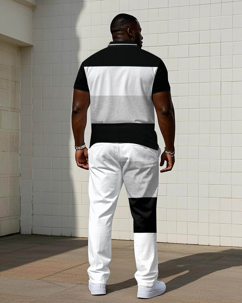 Big & Tall Black White Hawaiian Jeans for big men view 4