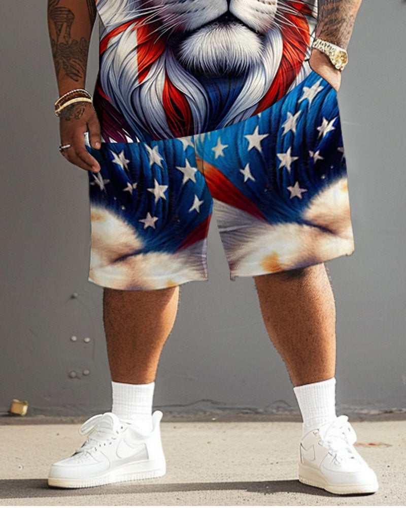 Big & Tall Graphic T-Shirt Shorts Set for big men view 4
