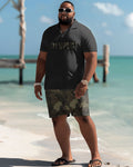 Big & Tall Graphic Camouflage Two-piece Set for big men view 2