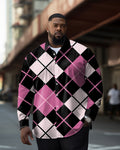 Big & Tall Plaid Long Sleeve Shirt for big men