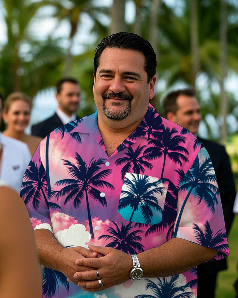 Big & Tall Hawaiian Graphic Short Sleeve Shirt for big men view 1