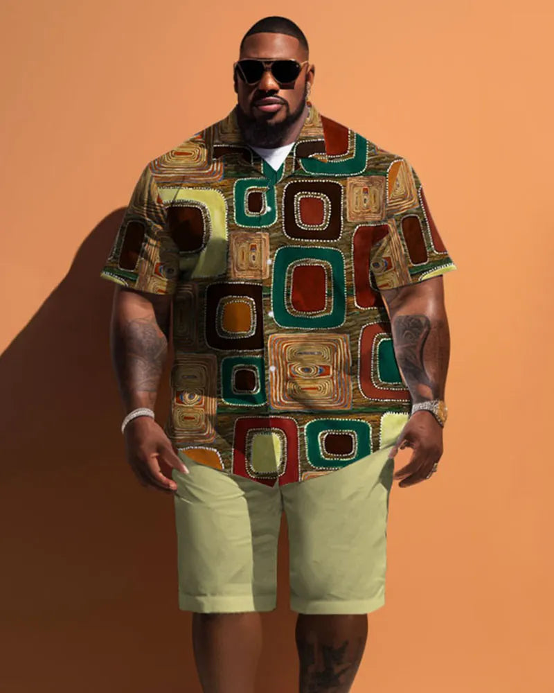 Big & Tall Geometric Graphic Jeans for big men view 1