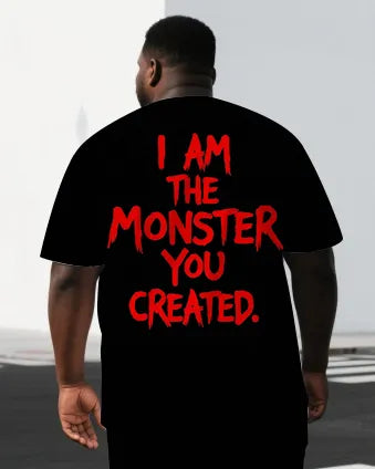 Big & Tall Graphic Streetwear Two-piece Set for big men view 2