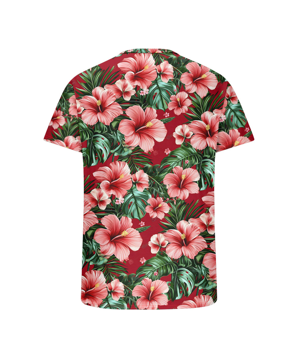 Big & Tall Red Hawaiian Graphic T-Shirt for big men view 5