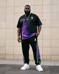 Big & Tall Gradient Athletic T-Shirt Pants Set for big men view 1