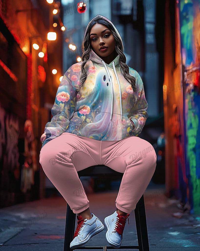 Big & Tall Floral Hoodie Sweatpants Set for big men view 3