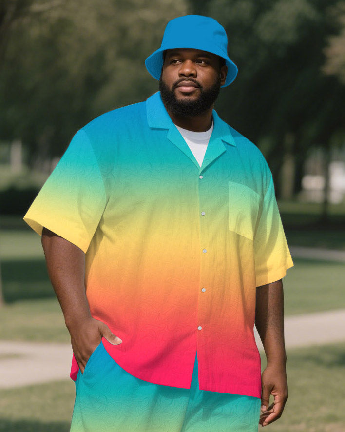 Big & Tall Gradient Shirt Pants Set for big men view 1
