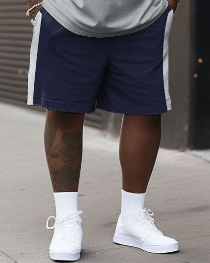 Big & Tall Colorblock T-Shirt Shorts Set for big men view 3