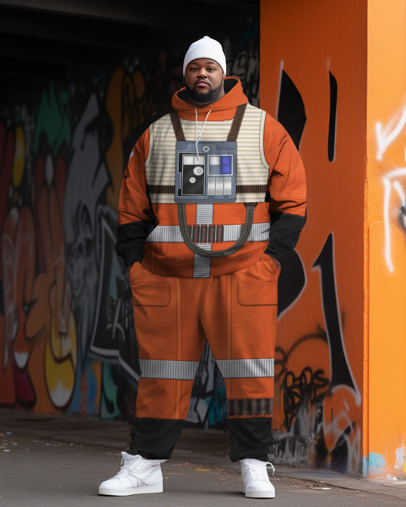 Big & Tall Geometric Hoodie Sweatpants Set for big men view 1
