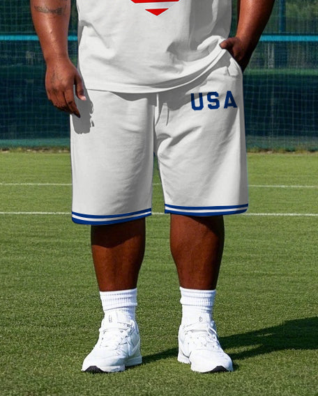 Big & Tall Graphic Athletic Two-piece Set for big men view 3