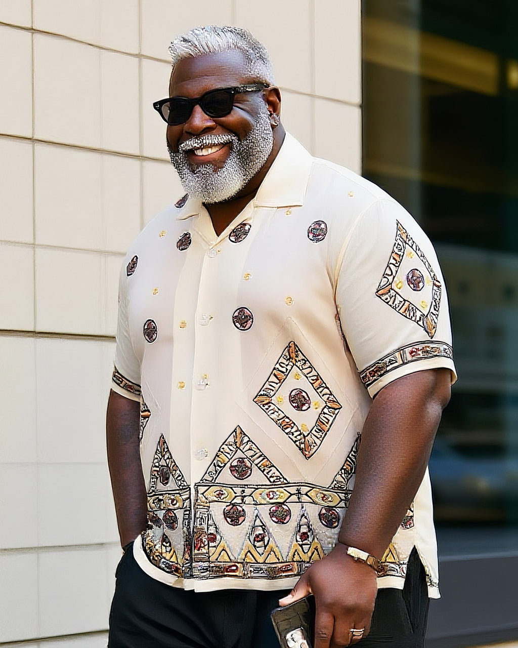 Big & Tall Graphic T-Shirt Shorts Set for big men view 2