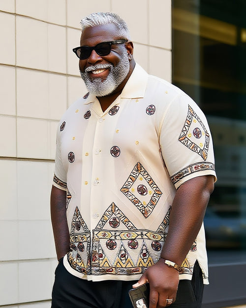 Big & Tall Graphic T-Shirt Shorts Set for big men view 2