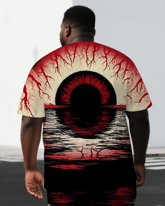Big & Tall Red Graphic Two-piece Set for big men view 2