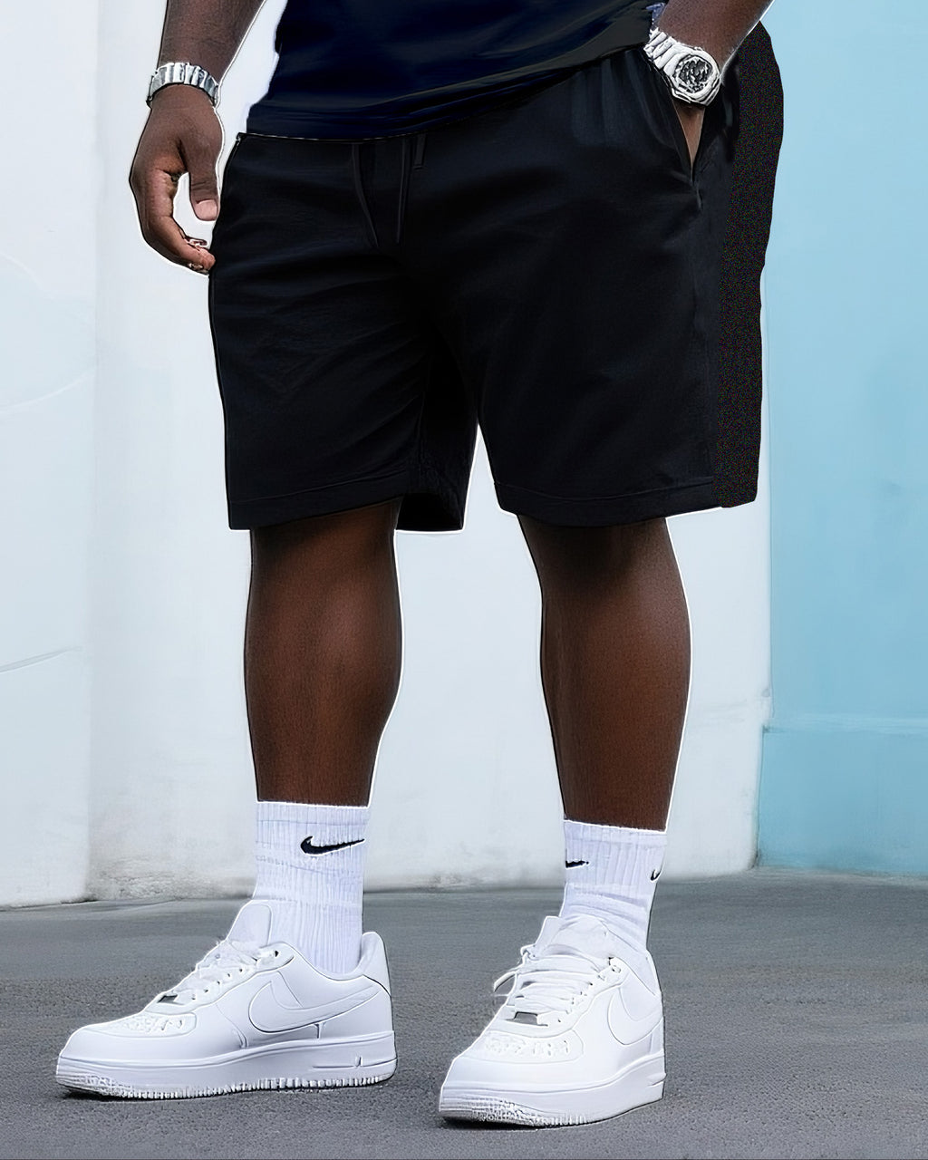 Big & Tall Graphic T-Shirt Shorts Set for big men view 3