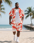 Big & Tall Hawaiian T-Shirt Shorts Set for big men view 1