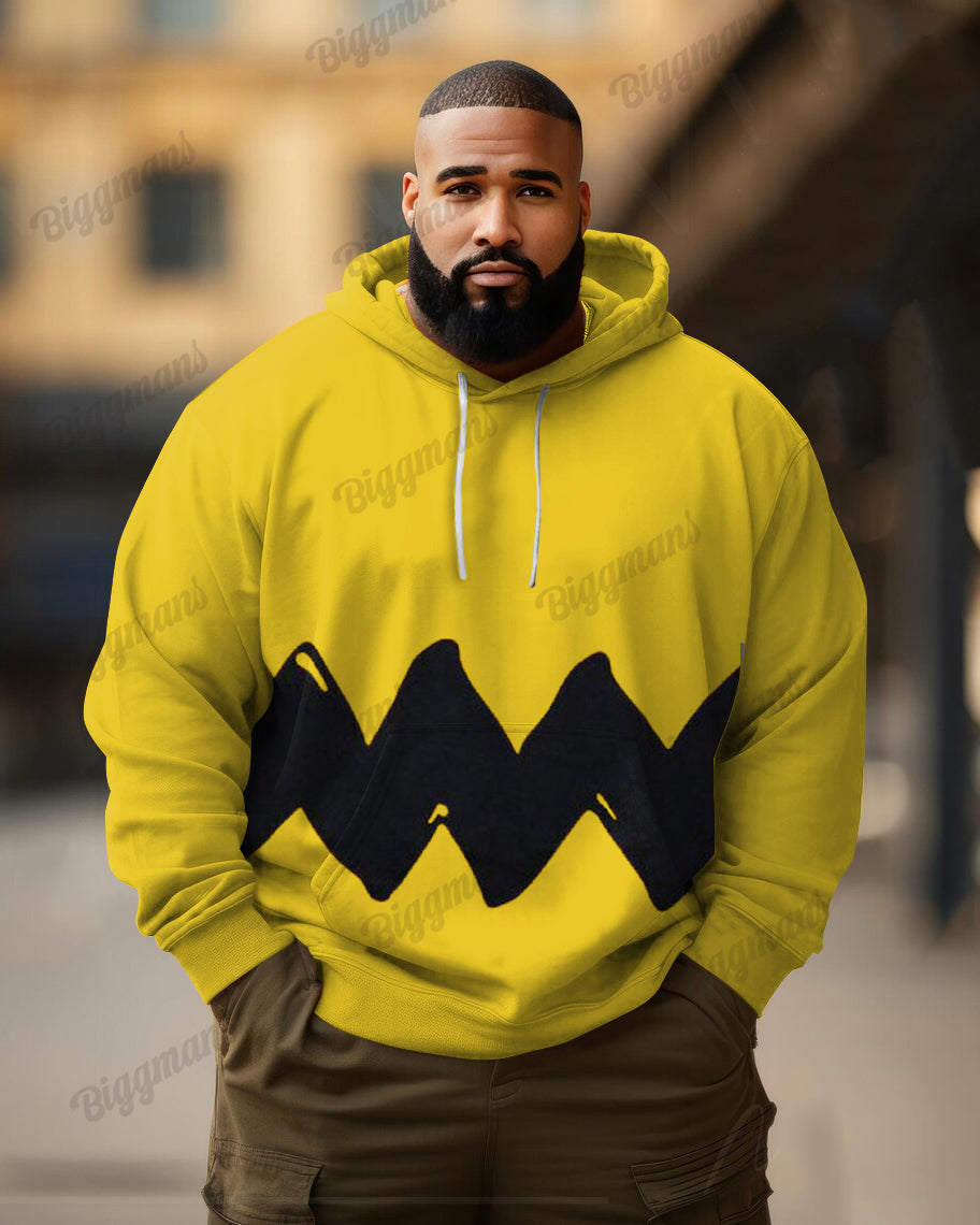 Big & Tall Colorblock Geometric Graphic Hoodie for big men