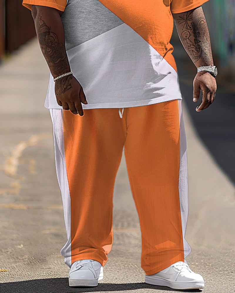 Big & Tall Colorblock Graphic Two-piece Set for big men view 3