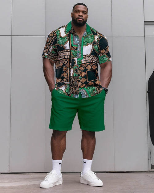 Big & Tall Graphic T-Shirt Shorts Set for big men view 1