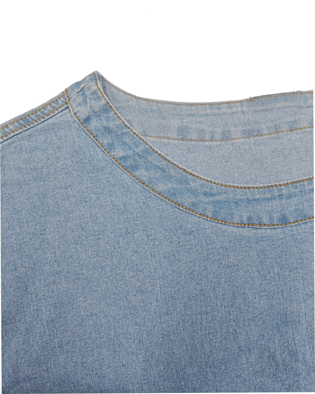 Big & Tall Denim Washed Solid Color T-Shirt for big men view 4
