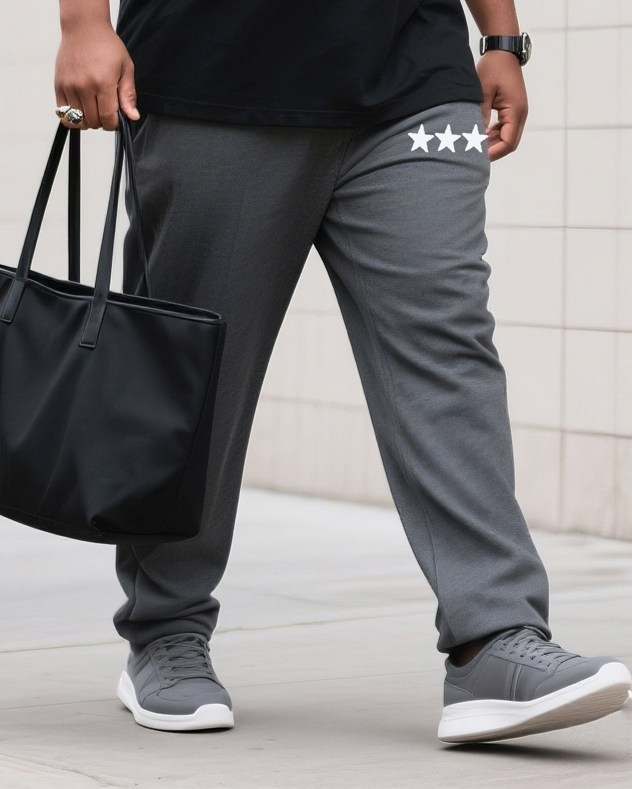 Big & Tall Streetwear Two-piece Set for big men view 3