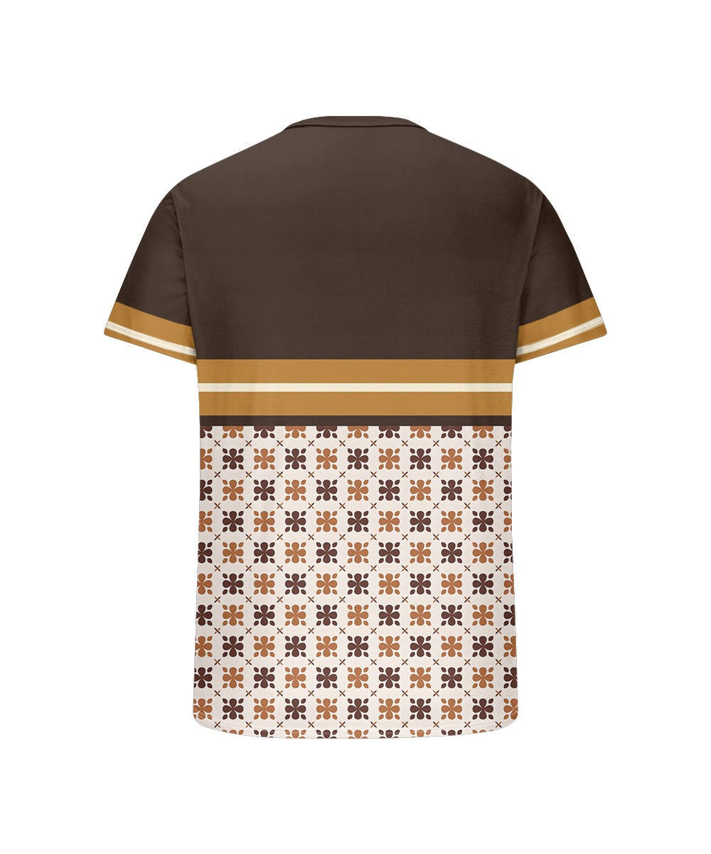 Big & Tall Brown Striped Graphic T-Shirt for big men view 5