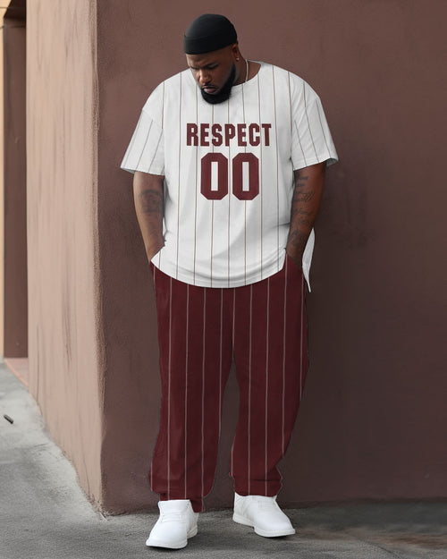 Big & Tall Colorblock Striped Athletic Two-piece Set for big men view 1