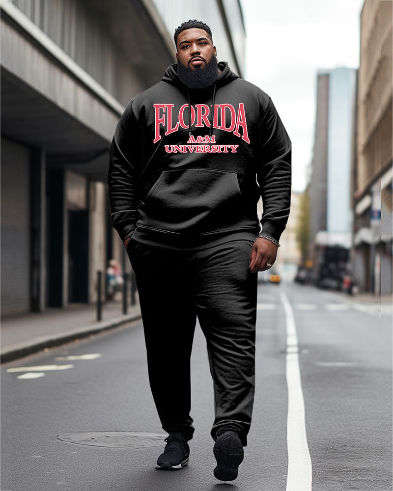 Big & Tall Graphic Hoodie Sweatpants Set for big men view 4