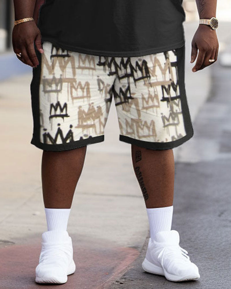 Big & Tall Colorblock Graphic Graffiti Two-piece Set for big men view 3