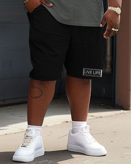 Big & Tall Graphic Streetwear Two-piece Set for big men view 4