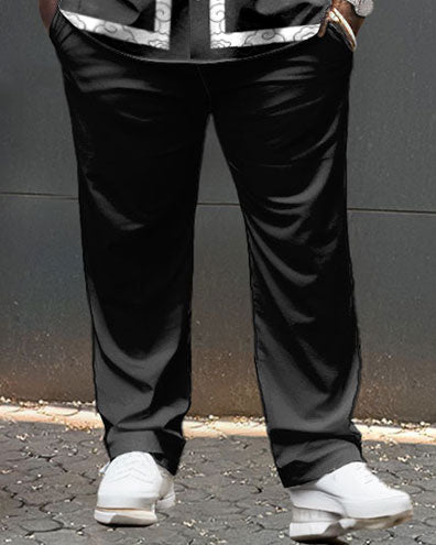 Big & Tall Geometric Shirt Pants Set for big men view 3