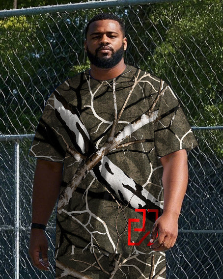 Big & Tall Graffiti T-Shirt Pants Set for big men view 2